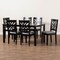 Baxton Studio Caron Grey Upholstered Espresso Brown Finished Wood 7-Piece Dining Set 162-10526-10519 - alternate 7